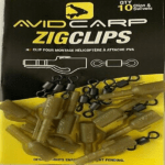 Avid Carp Zig Clips 10 Clips + 10 Quitavueltas 1