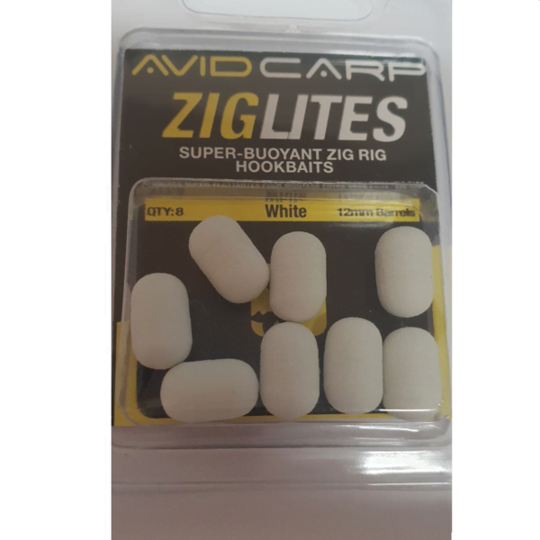 AVID CARP ZIGLITES WHITE 12MM DUMBELL