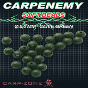 Carp Zone Soft Beads 6mm Olive Green 25uni
