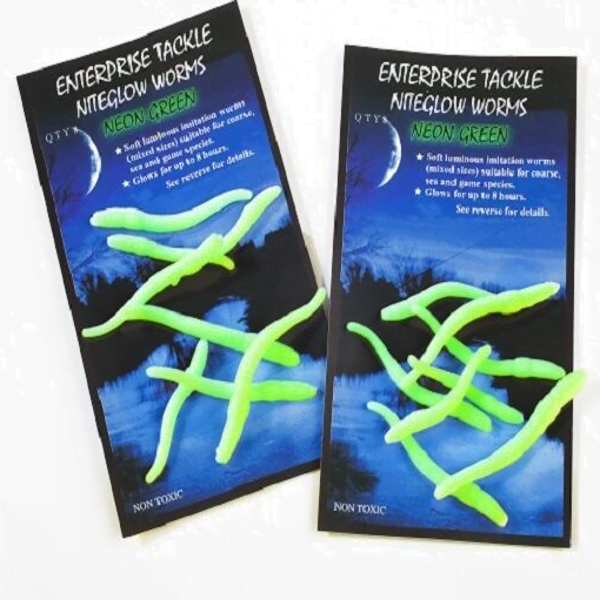 Enterprise Tackle Niteglow Worms Neon Green