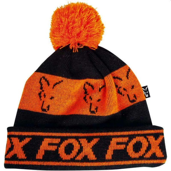 FOX-GORO-BLACK-ORANGE FOX FLEECE LINED BOBBLE BLACK / ORANGE
