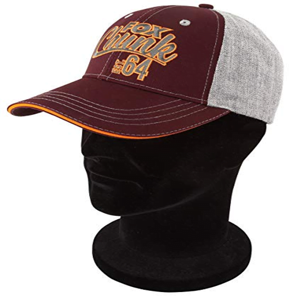Fox Chunk Grey/Orange Burgundy Baseball Cap