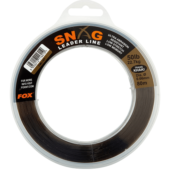 FOX SNAG LEADER LINE KHAKI 50LB 22,7KG 0,66MM 80MT