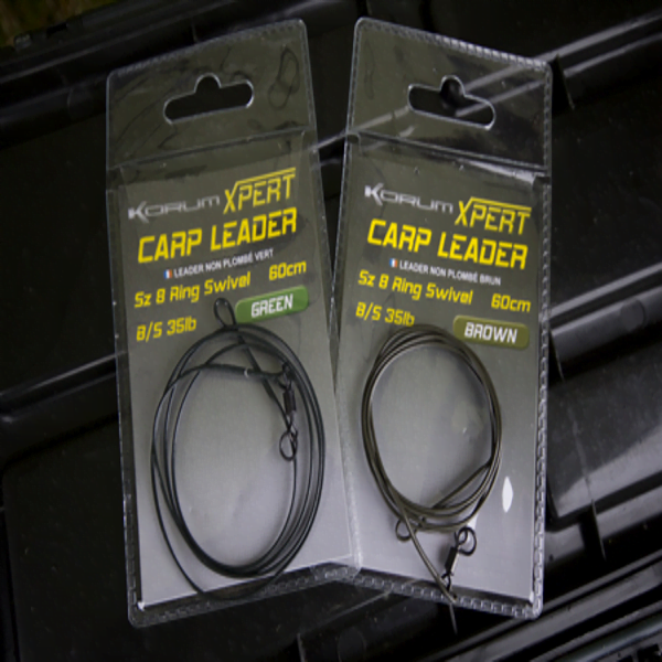 KORUM CARP LEADER 60CM 35LB GREEN + QUITAVUELTAS