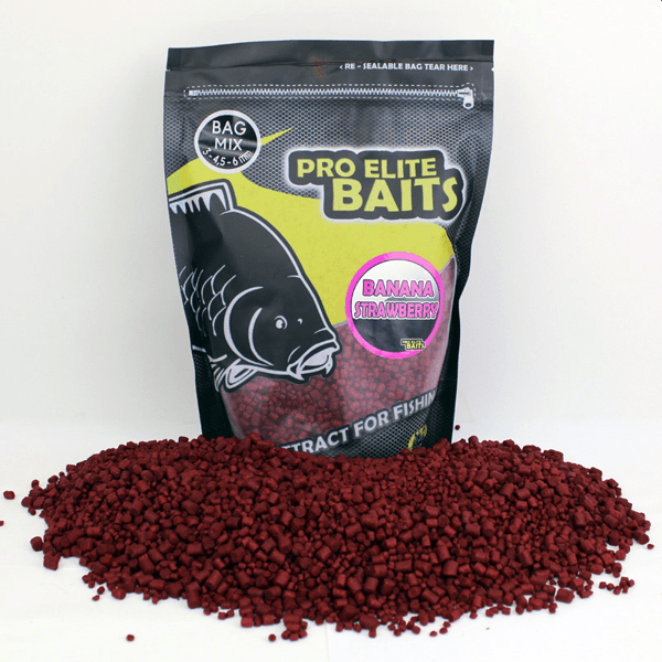 Pro Elite Baits Classic Bag Mix Pellets Banana-Strawberry 3,4´5,6mm 800gr