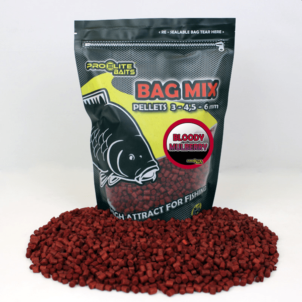 Pro Elite Baits Bag Mix Pellets 3/4,5/6mm Bloody Mulberry 800gr