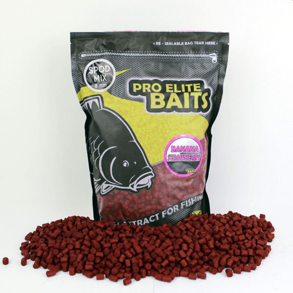 Pro Elite Baits Classic Spod Mix Pellets Banana-Strawberry 8mm 1,800gr