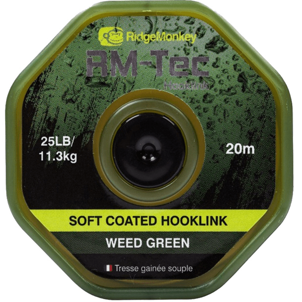 RIDGEMONKEY-SOFT-COATED RidgeMonkey RM-Tec Soft Coated Hooklink Weed Green 35lb