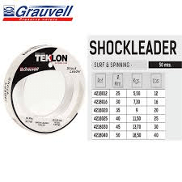 GRAUVELL TEKLON SHOCK LEADER 0,70MM 30KG 50MT