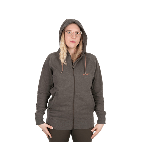 FOX WOMENS ZIPPED HOODY OLIVE MARL MAUVE.2