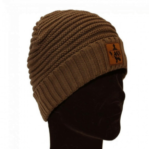 Vass 'Fleece Lined' Ribbed Beanie Brown