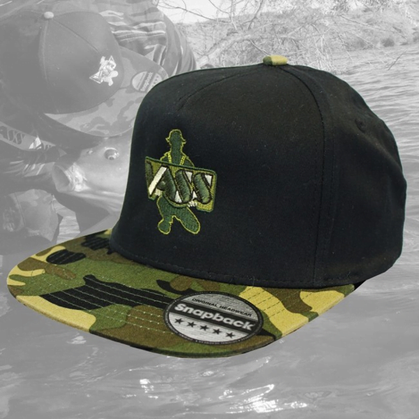 VASS SNAPBACK BLACK WITH CAMO PEAK 1