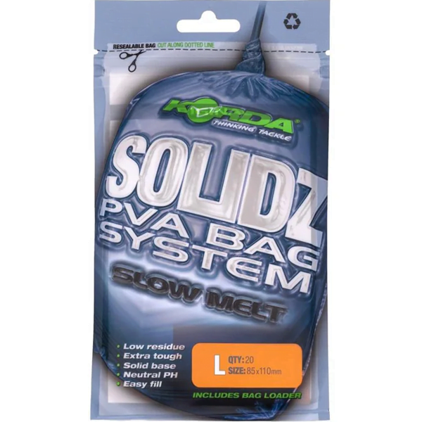 KORDA BOLSA PVA SLOW MELT L Korda Solidz Slow Melt PVA Bags L