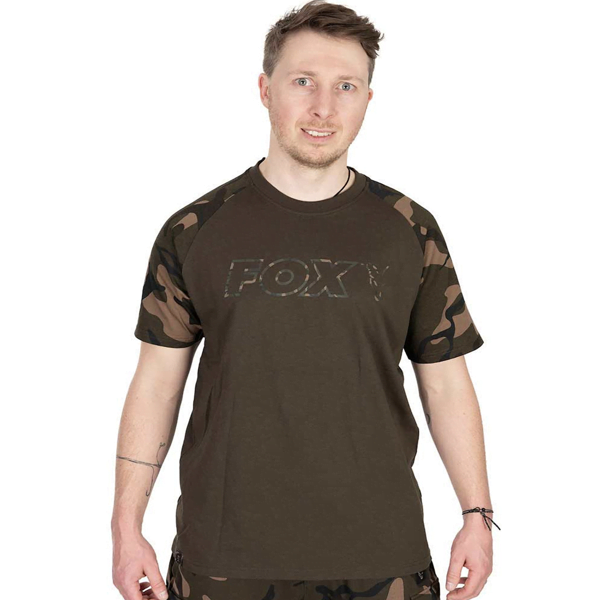Fox Camo Outline Print T-Shirt Khaki