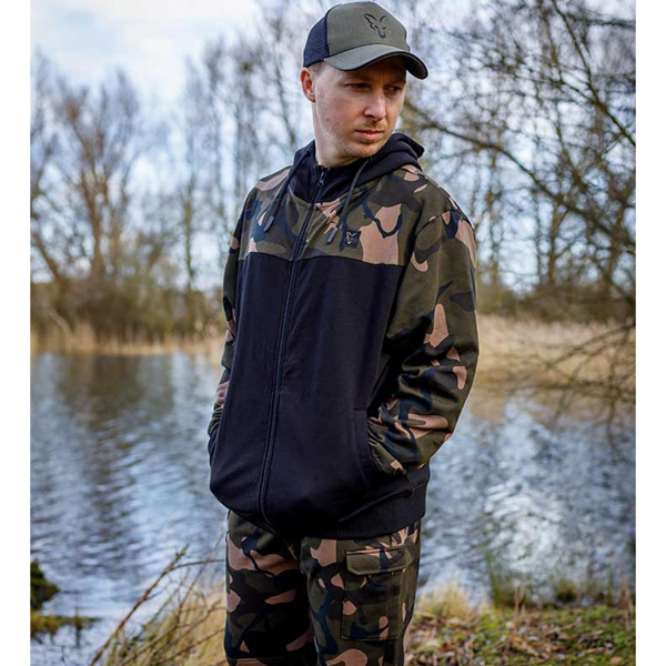 Fox LW Zipped Hoody Black/Camo