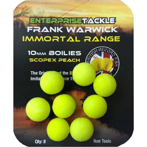 Enterprise Tackle Inmortal Range Boilie Amarillo Sabor Scopex/Peach 10mm