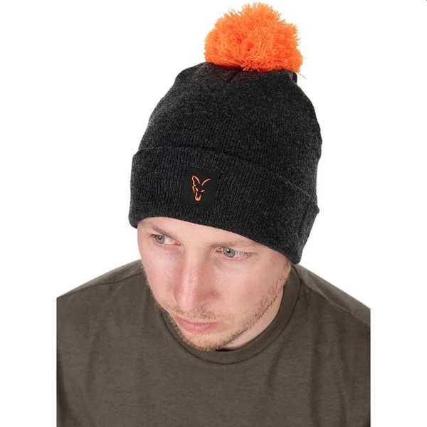 Fox Collection Bobble Hat Black-Orange