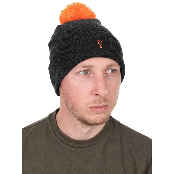 Fox Collection Bobble Hat Black-Orange
