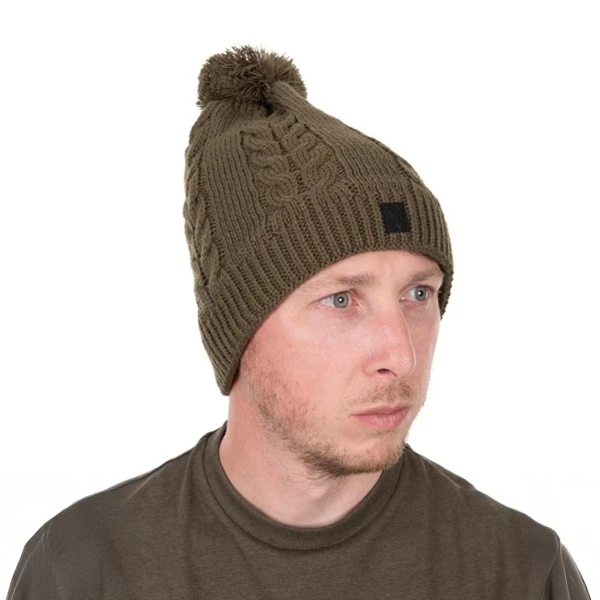Fox Khaki Knitted Bobble