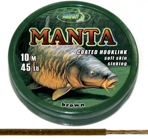 Katran Fishing Line Coated braided hook links MANTA 45lb 10m